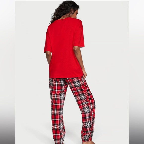 Victoria Secret Flannel Jogger Tee-Jama Set - Picture 3 of 5
